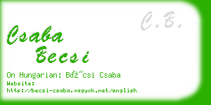 csaba becsi business card